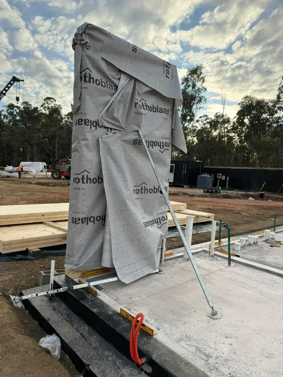 Rothoblaas weather wrap on upright panel